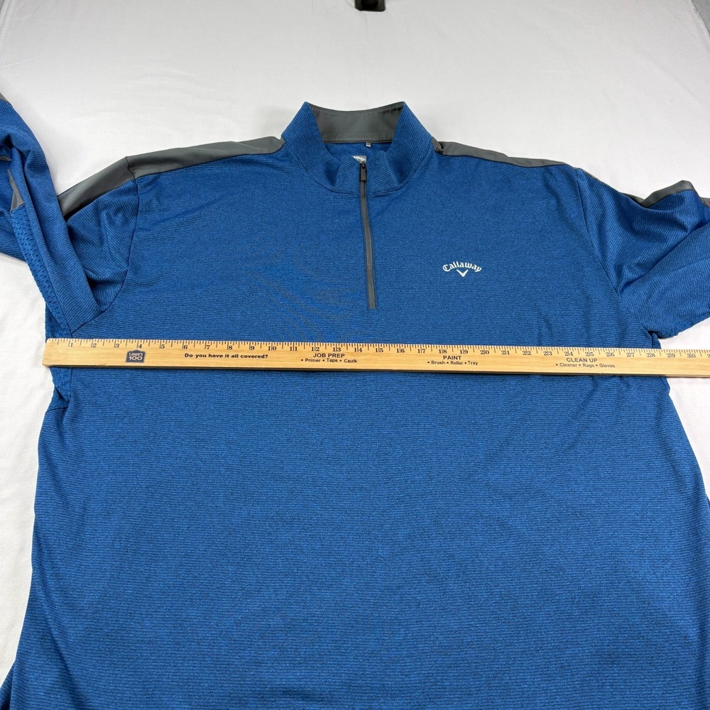 Callaway Golf Shirt Mens 3XLT Tall Blue 1/4 Zip Pullover Weather Series Stretch - Picture 5 of 11